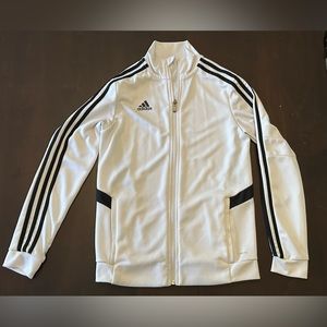 Adidas white athletic zip up